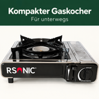 Rsonic Gaskocher Campingkocher 2,2 KW Picknickkocher Kartuschen-Kocher + Koffer