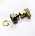Gasadapter-Set Messing 1/2 Zoll R auf 1/4 Zoll links mit 90 Grad Winkel