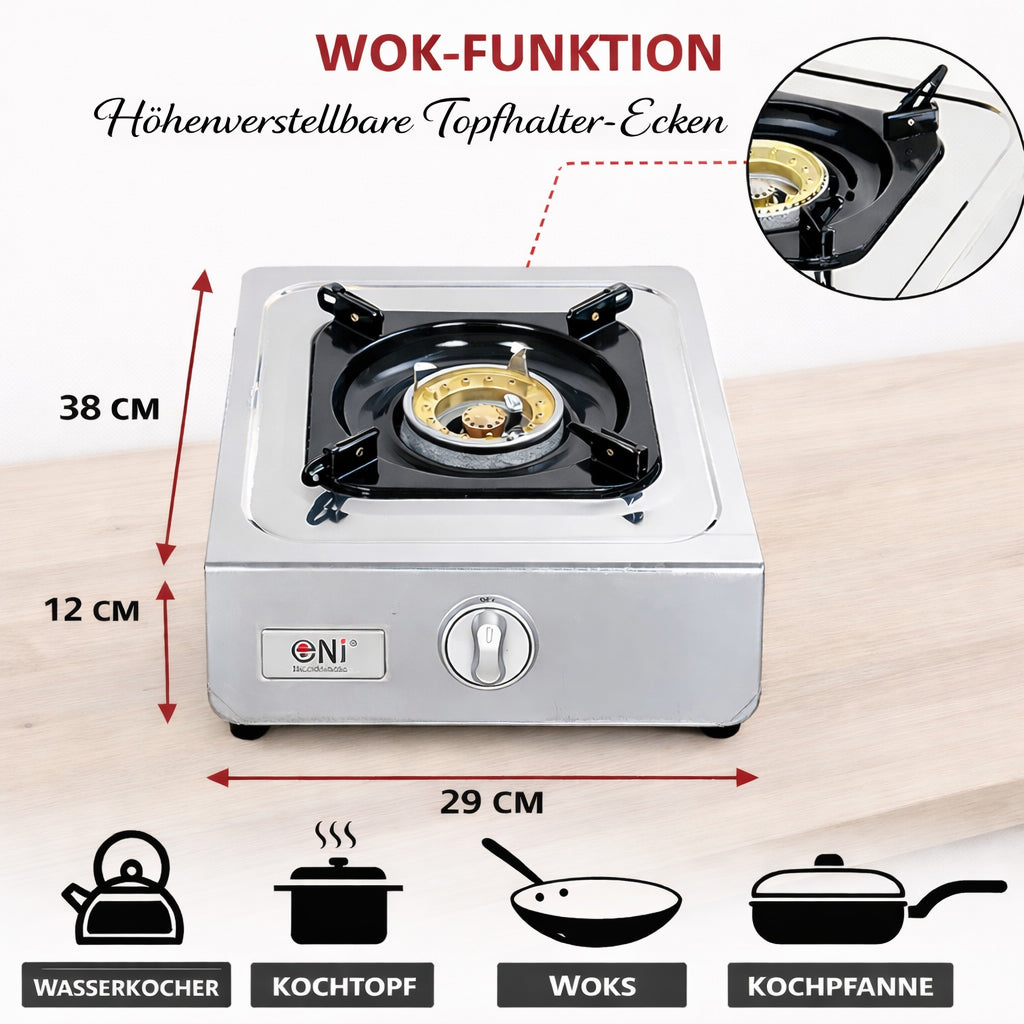 NGB-100 Edelstahl Camping Gaskocher 1 flammig Propan Campingkocher