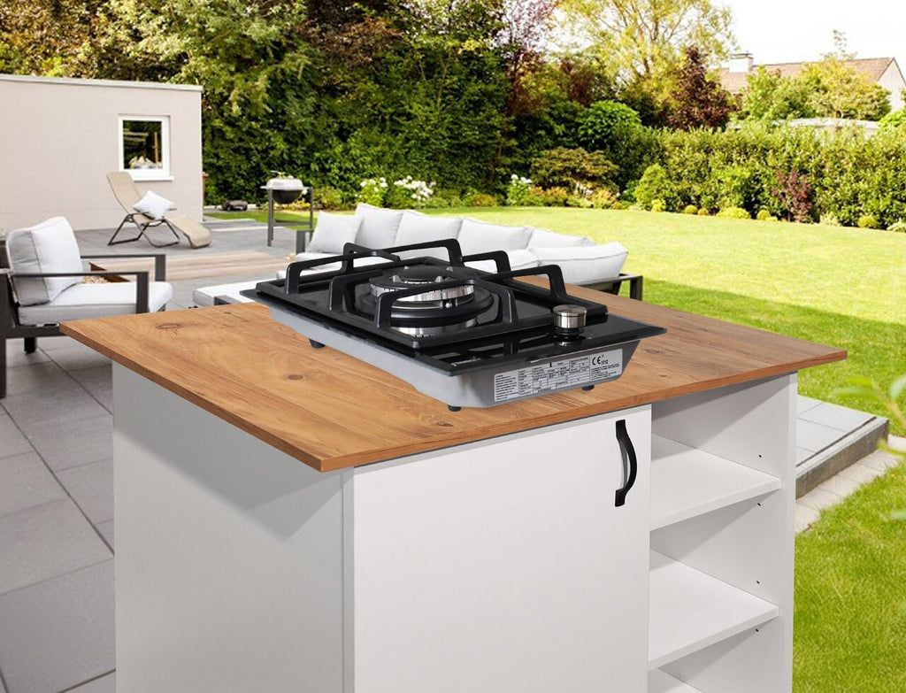 Phönix 101GBT Gaskochfeld Glas Gaskocher 1 flammig Wok, Propan /H-Gas