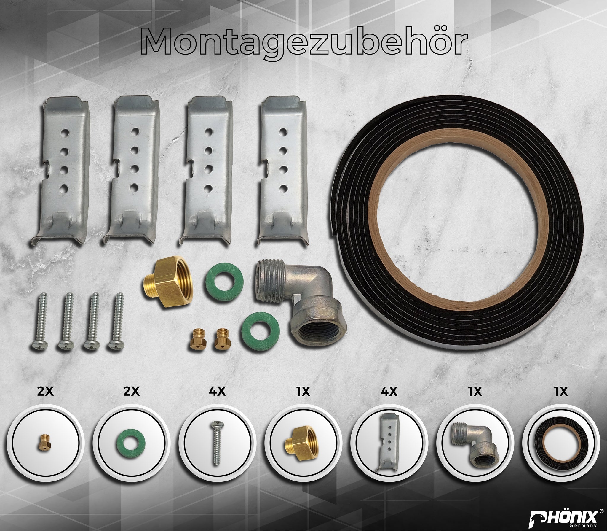 Phönix Domino-DG Gaskochfeld Glas Gaskocher 2 flammig, Propan /H-Gas