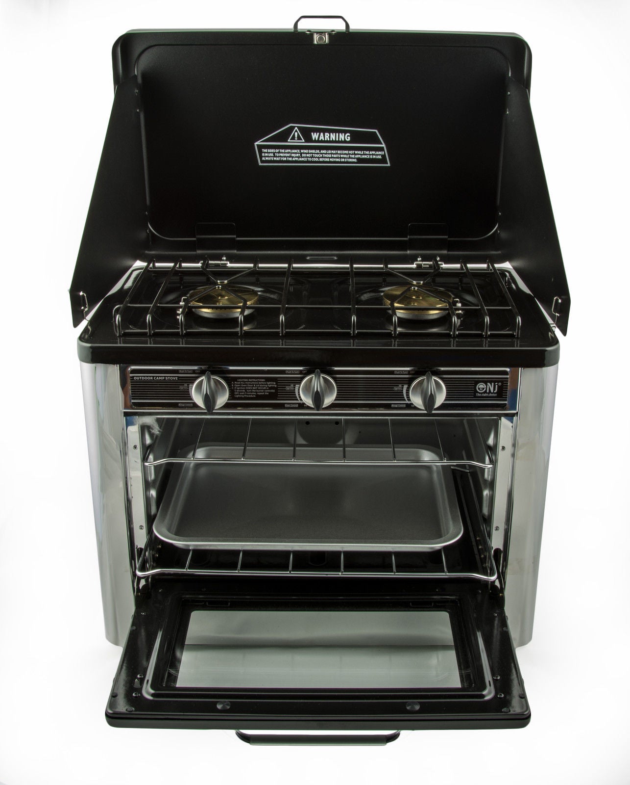 CO-01 Gaskocher 2 flammig mit Backofen Ofen Gasherd Probangas