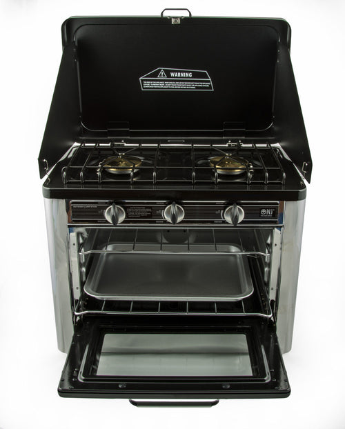 CO-01 Gaskocher 2 flammig mit Backofen Ofen Gasherd Probangas