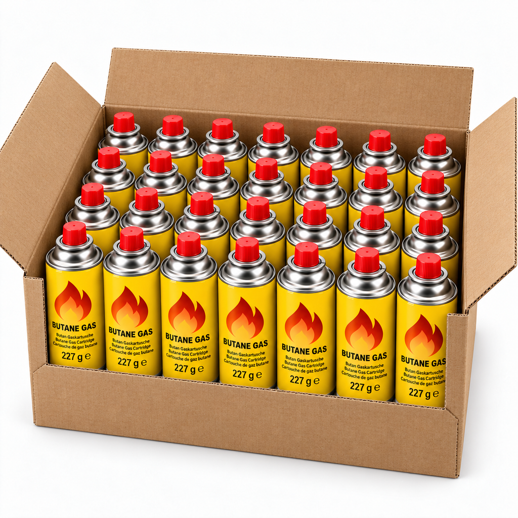 28 × Butan-Gaskartuschen 227 g MSF-1A – Vorratspack für Campingkocher