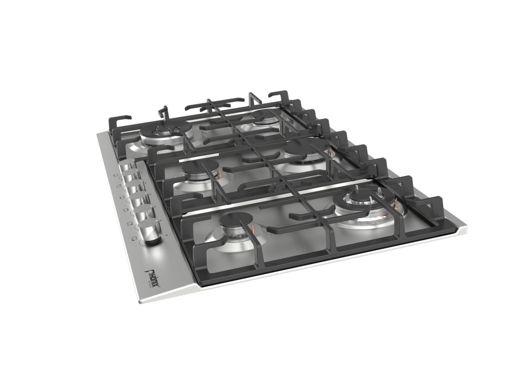 Phönix PS-906L Gaskochfeld 6 flammig Edelstahl 90cm Propan / Erdgas, H