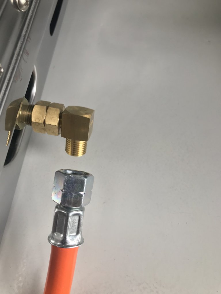 Messing Verbindungswinkel 90° 1/4" links Gas Adapter Winkel 1/4" lks