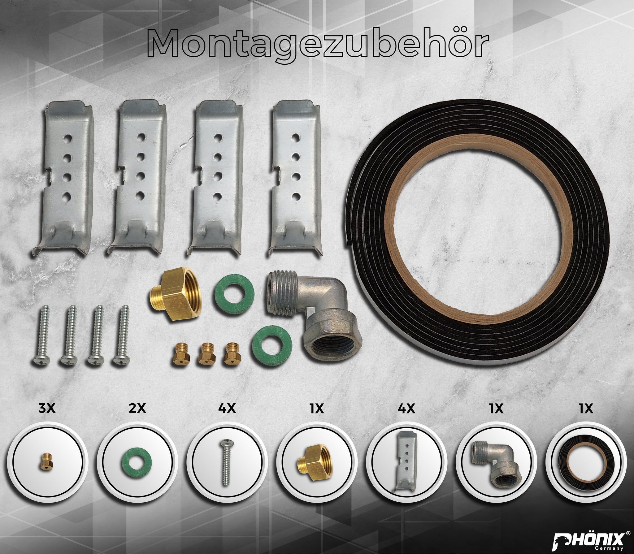 Phönix PG-503L Gaskochfeld 3 flammig Gaskocher Einbau Propan /H-Gas