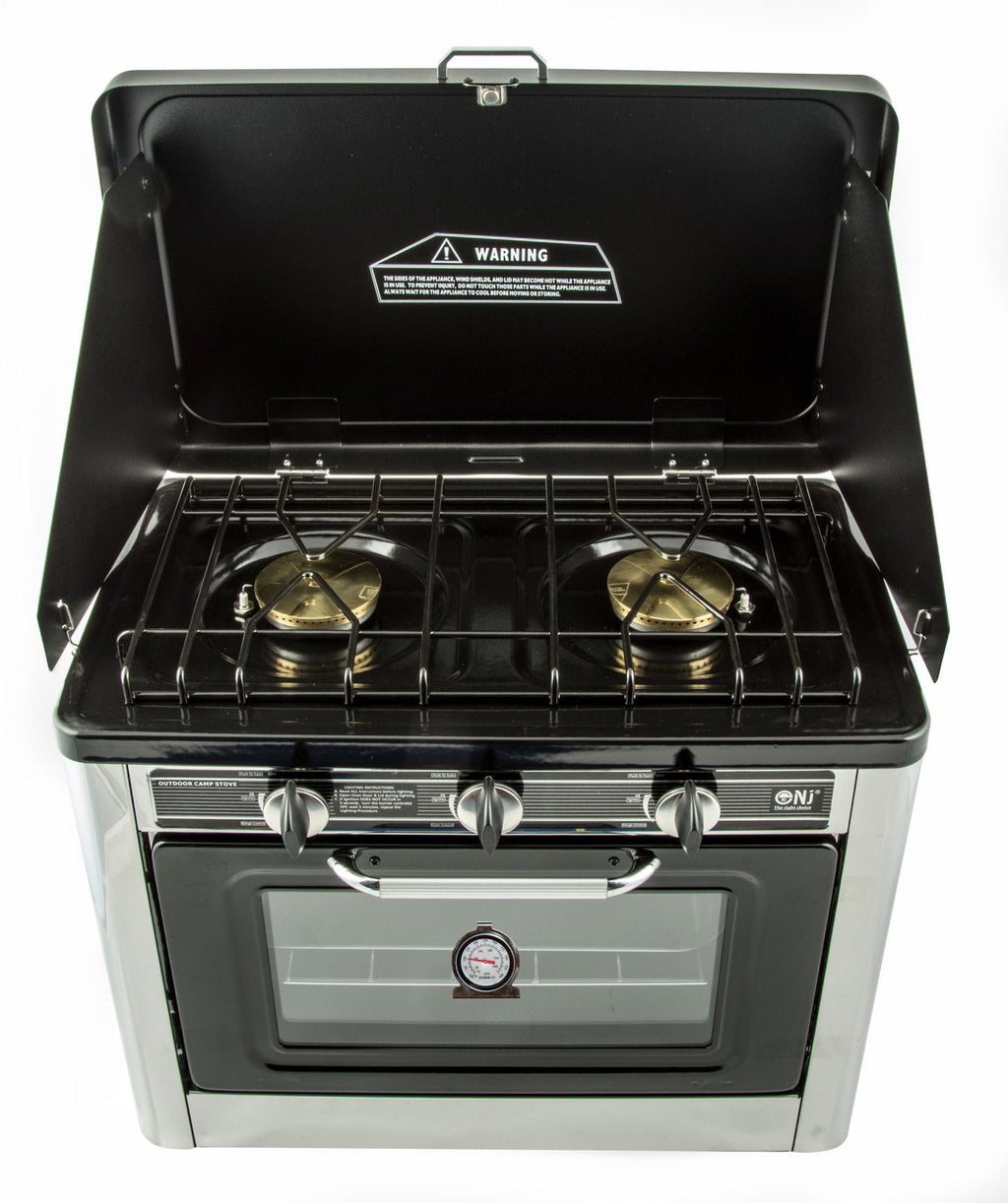 CO-01 Gaskocher 2 flammig mit Backofen Ofen Gasherd Probangas