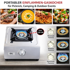 NGB-100 Edelstahl Camping Gaskocher 1 flammig Propan Campingkocher