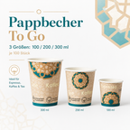 Pappbecher To Go – 100 Stück | 100 ml, 200 ml oder 300 ml Einwegbecher