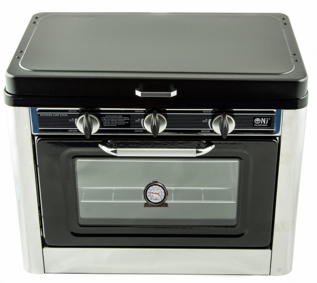 CO-01 Gaskocher 2 flammig mit Backofen Ofen Gasherd Probangas