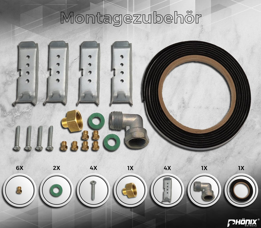 Phönix PS-906L Gaskochfeld 6 flammig Edelstahl 90cm Propan / Erdgas, H
