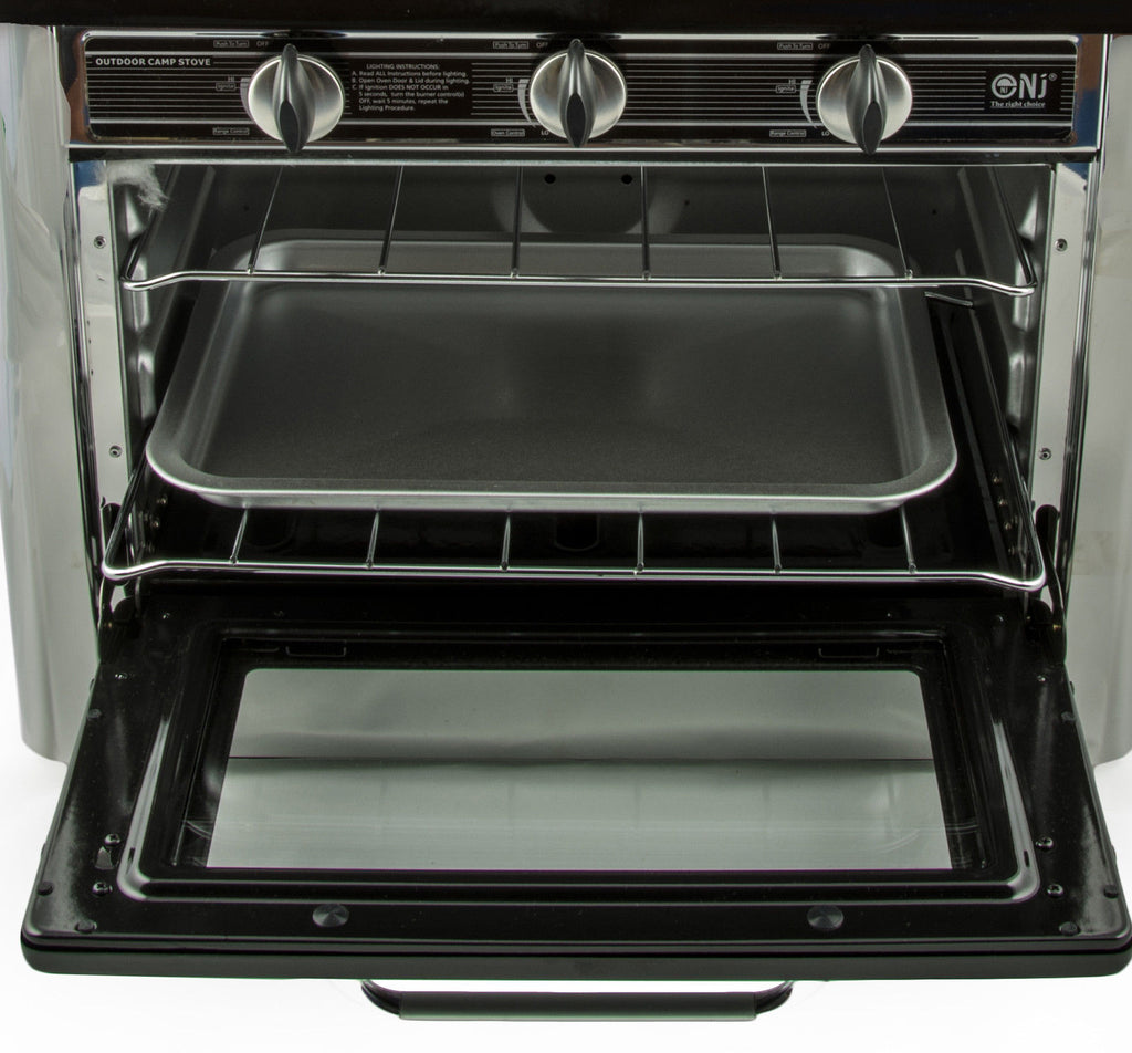 CO-01 Gaskocher 2 flammig mit Backofen Ofen Gasherd Probangas