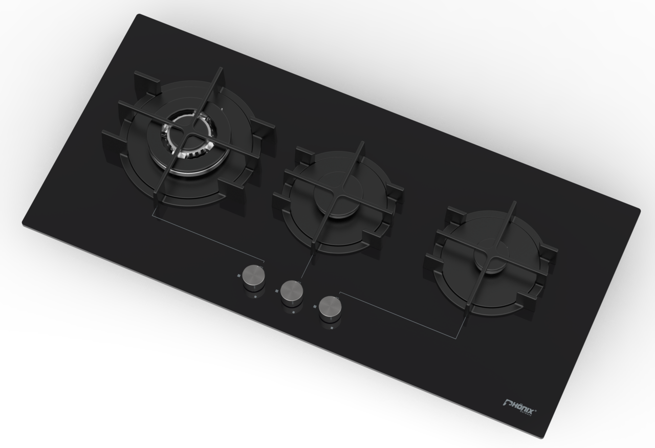 Phönix PG-903L Einbau Gaskochfeld 3 flammig kochmulde Gaskocher 90cm
