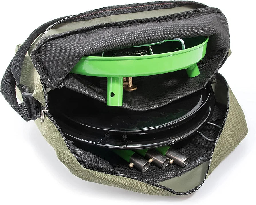 Rsonic RS-9055 Dreibein Campingkocher mit Grillaufsatz, Wok Pfanne & Tasche - Camping Gaskocher mit Grillplatte & Zündsicherung für Balkon, Garten, Urlaub - Gaskartuschen Camping Kocher Set