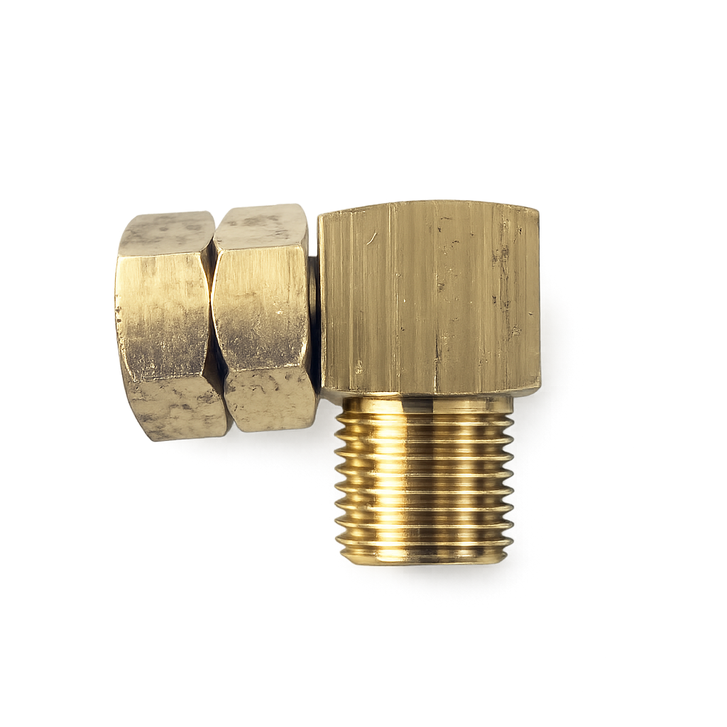 Winkel 1/4" lks Messing Gas Adapter Verbindungswinkel 90° 1/4" links