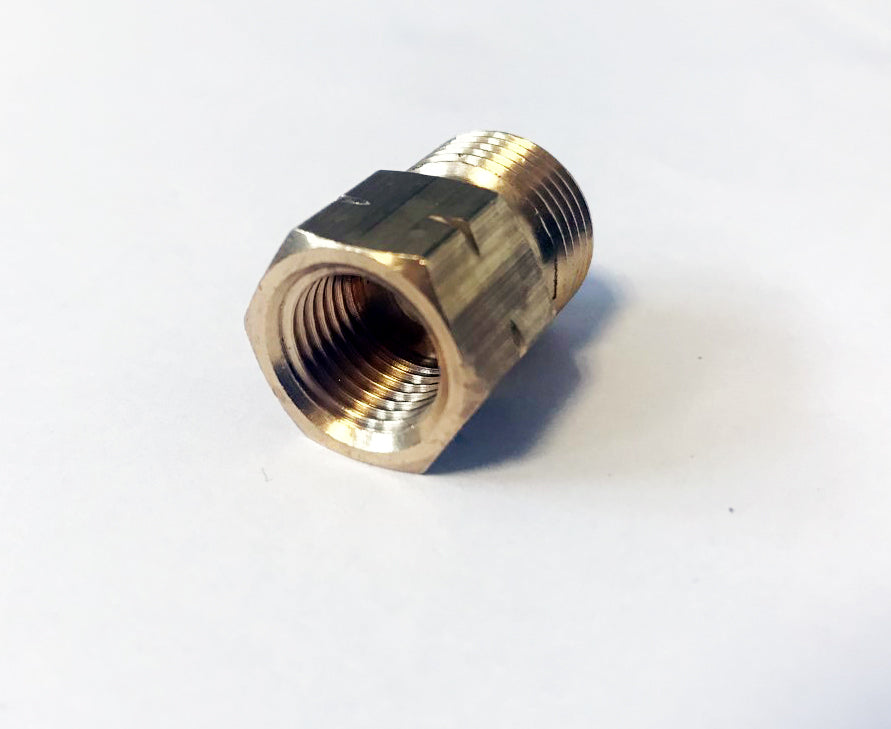 Reduzierstück IG 1/4" links × AG 3/8" links – Gasadapter Messing