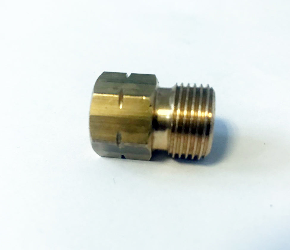 Reduzierstück Gasadapter IG 1/4 Zoll links auf AG 3/8 Zoll links