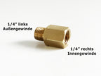 Verbindungsstück Gasadapter IG 1/4 Zoll R auf AG 1/4 Zoll links