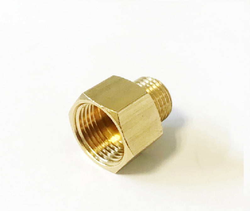 Verbindungsstück IG 3/8" R × AG 1/4" links – Gasadapter Messing