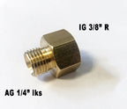 Verbindungsstück IG 3/8" R × AG 1/4" links – Gasadapter Messing