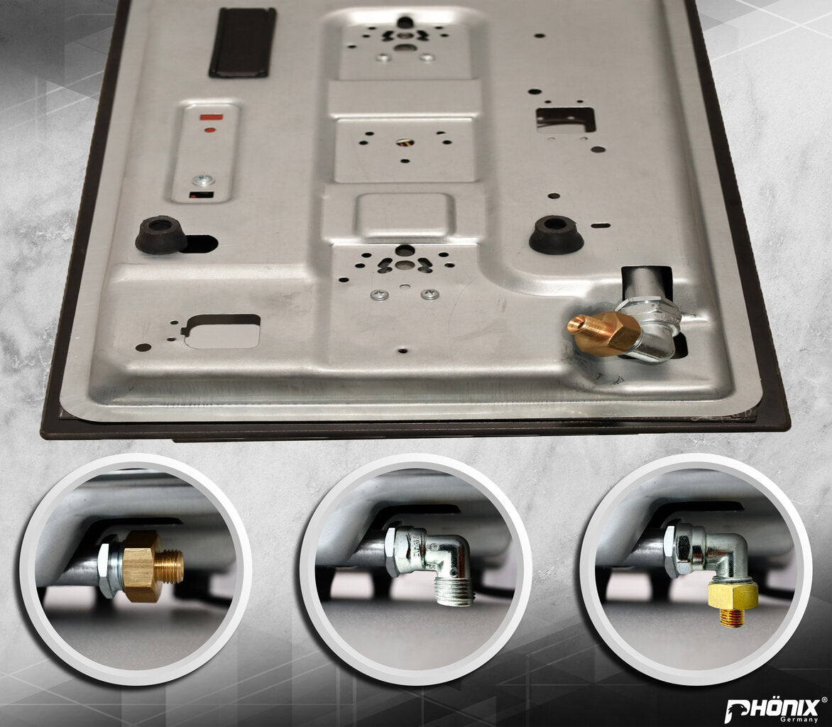 Phönix PS-906L Gaskochfeld 6 flammig Edelstahl 90cm Propan / Erdgas, H