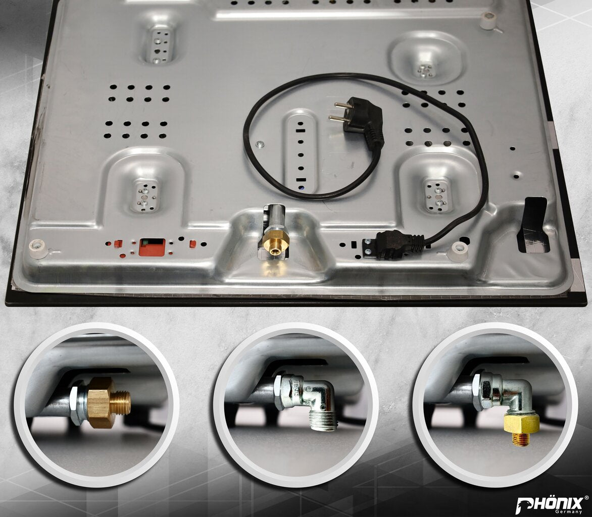 Phönix PS-901LT Gaskochfeld Gaskocher 5 flammig Propan / Erdgas + Set