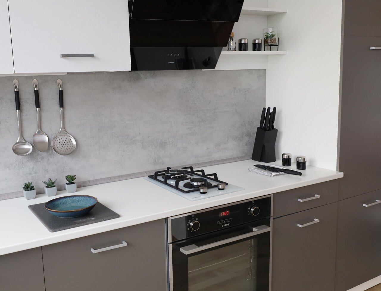 Phönix Domino-GW Gaskochfeld Weiß Glas 2 flammig Autark Propan /H-Gas