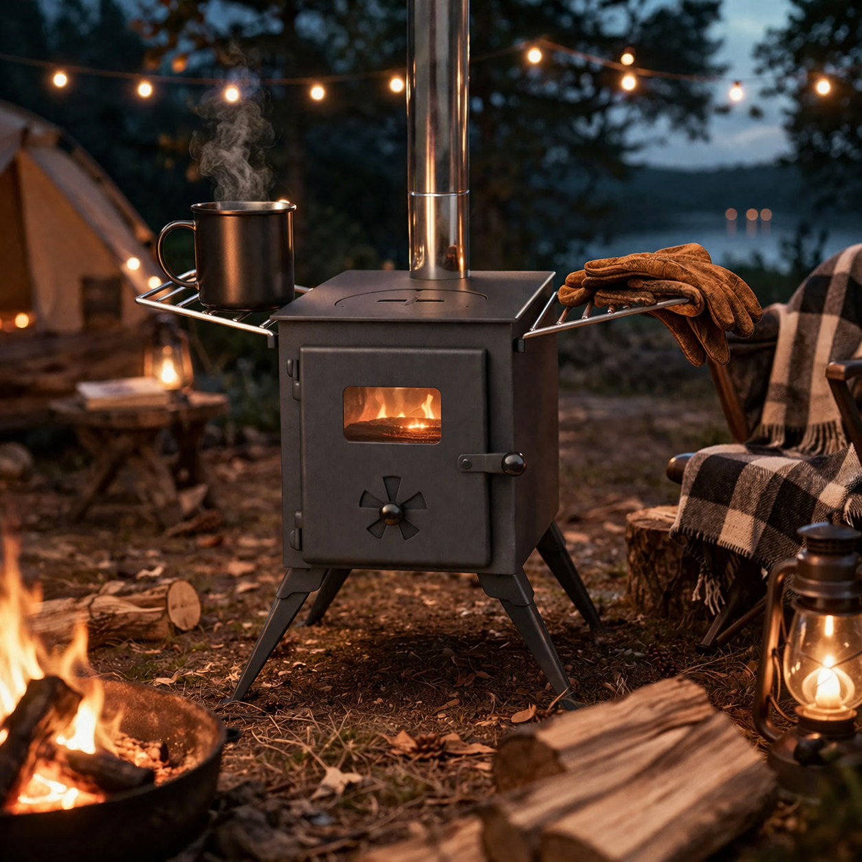 NJ FO-07 Camping-Holzofen 3,5 kW – Zeltofen, Terrassenofen & Gartenkamin