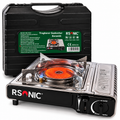 Rsonic Keramik Camping Gaskocher Campingkocher, Piezo, Windschutz inkl. Koffer