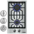 Phönix Domino-SL Gaskochfeld Edelstahl Gaskocher 2 flammig Propan /Erd