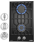 Phönix Domino-GL Gaskochfeld Glas Gaskocher 2 flammig, Propan / H-Gas