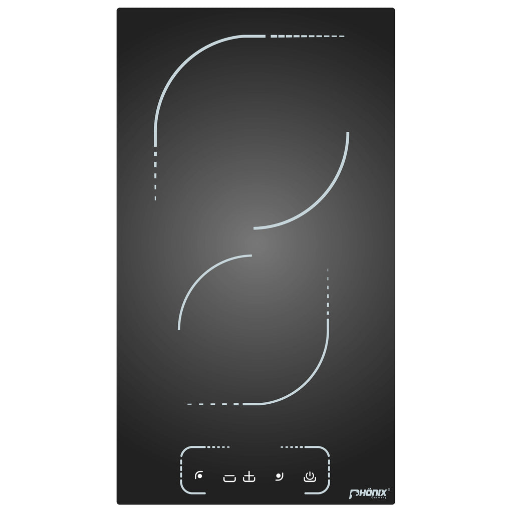 Phönix PC-302T Glaskeramikkochfeld 2 Zonen Glaskeramik Einbauherd, 9 Stufen, Timer