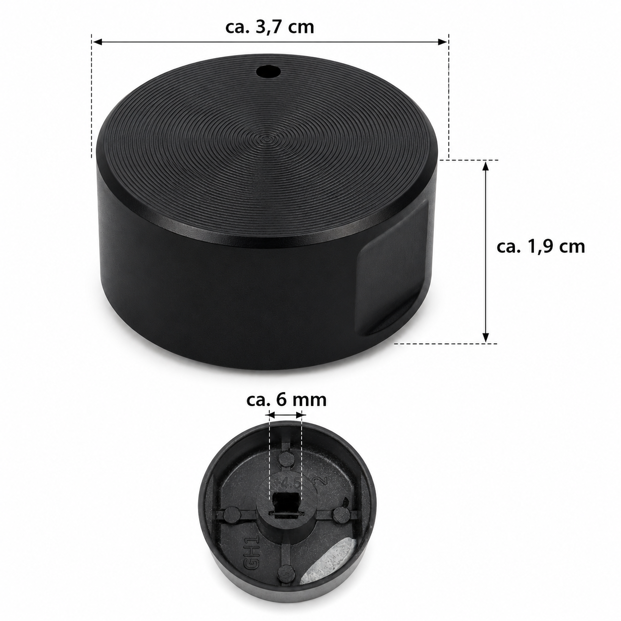 Drehknopf 6 mm für Gaskochfelder & Gaskocher – Bedienknopf