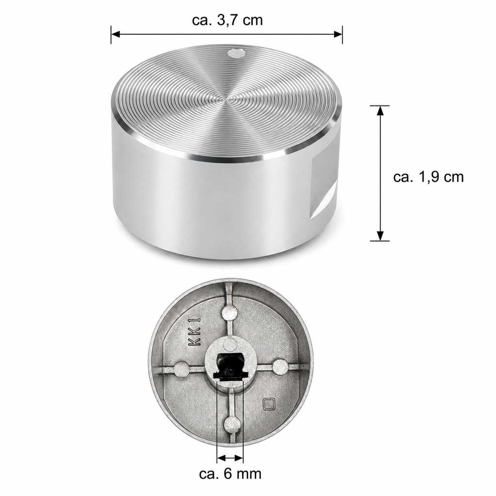 Drehknopf 6 mm für Gaskochfelder & Gaskocher – Bedienknopf