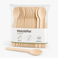 Holzlöffel 100 Stück aus Birkenholz in transparenter Verpackung