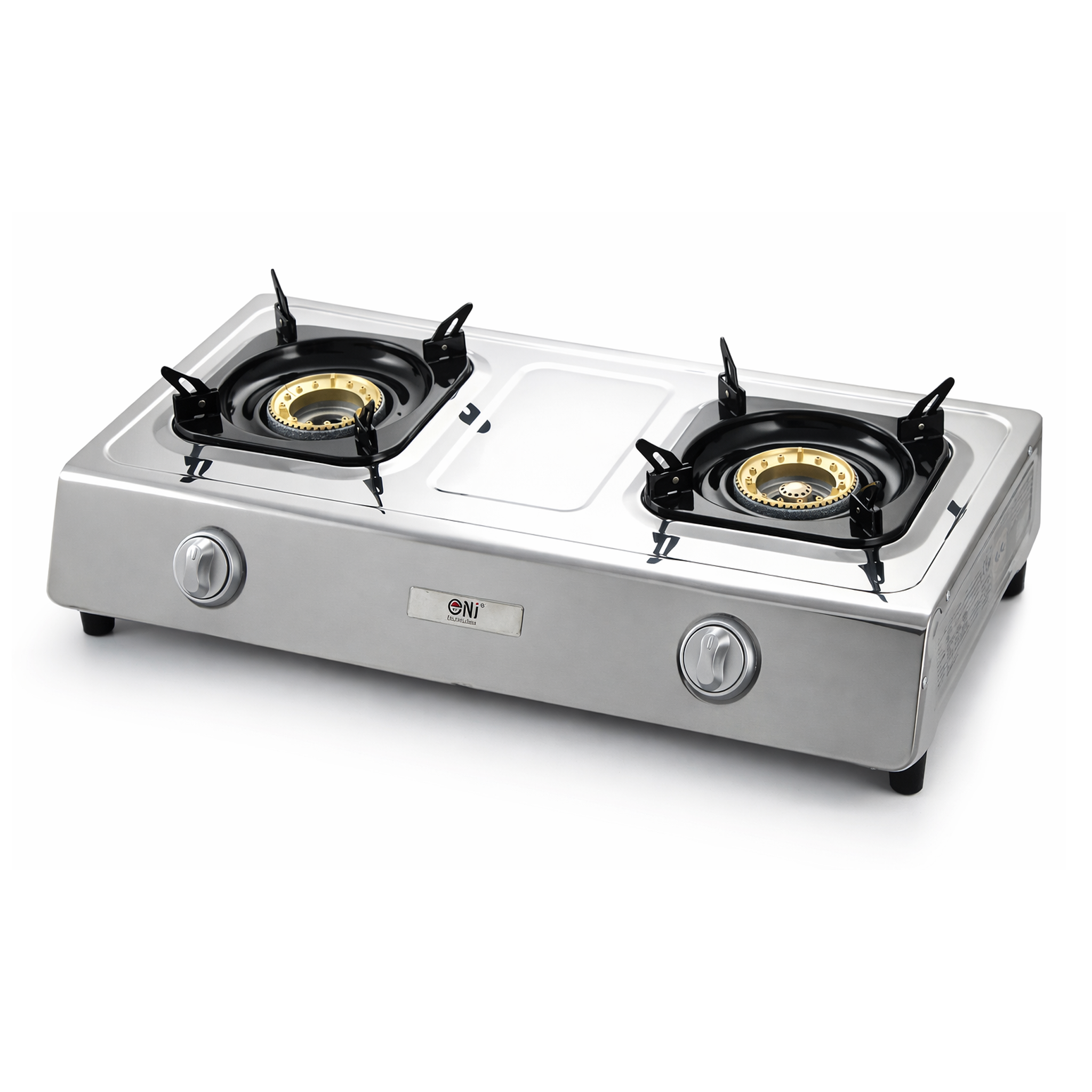 NSD-2 Edelstahl Gaskocher 2 flammig mit Zündsicherung Campingkocher