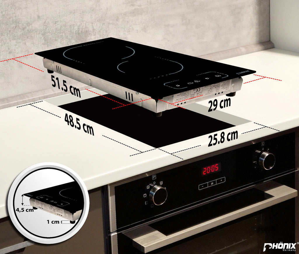 Phönix PC-302T Glaskeramikkochfeld 2 Zonen Glaskeramik Einbauherd, 9 Stufen, Timer
