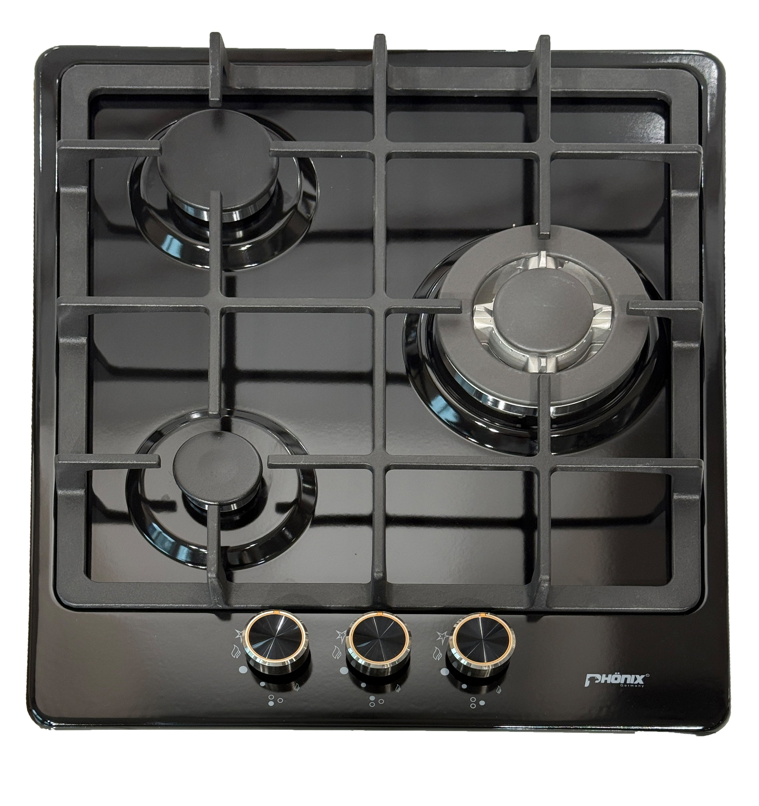 Phönix PE-450T Gaskochfeld 3 flammig Gaskocher emailliert Propan /H-Gas