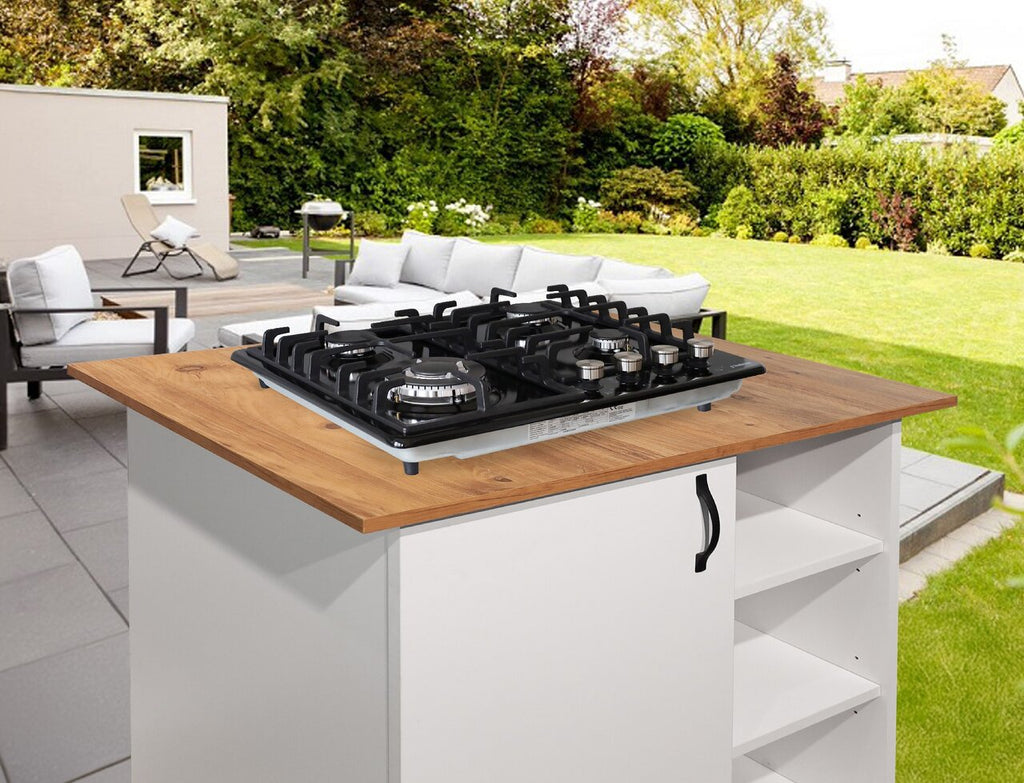 Phönix PE-603T Gaskochfeld 4 flammig Gaskocher emailliert + Zubehör