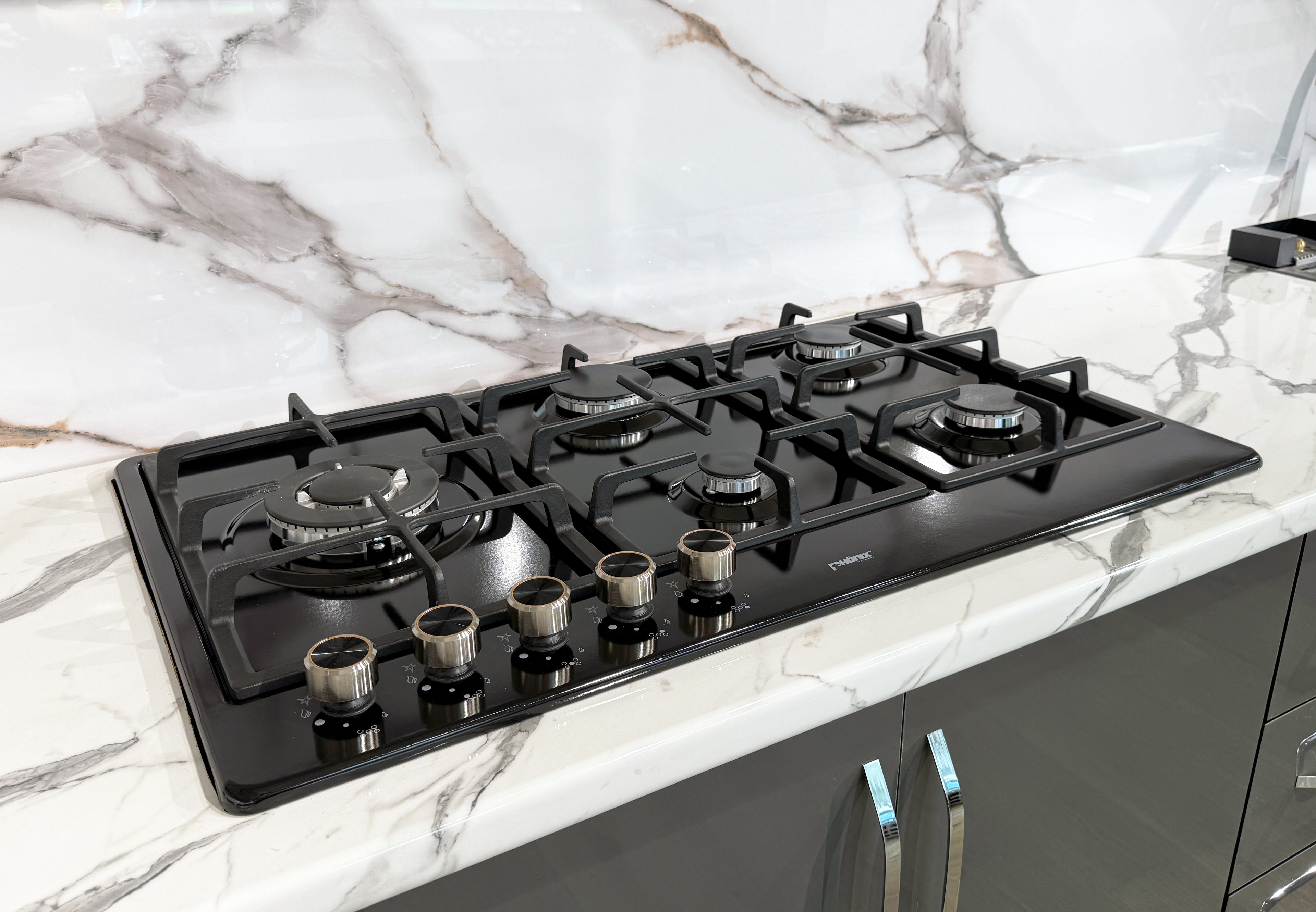 Phönix PE-901LT Gaskochfeld Gaskocher 5 flammig emailliert Propan / Erdgas