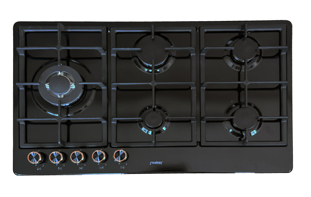 Phönix PE-901LT Gaskochfeld Gaskocher 5 flammig emailliert Propan / Erdgas