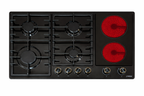 Phoenix PE-906ET combination gas hob, 6 enamel hobs including 2 ceramic cooking zones