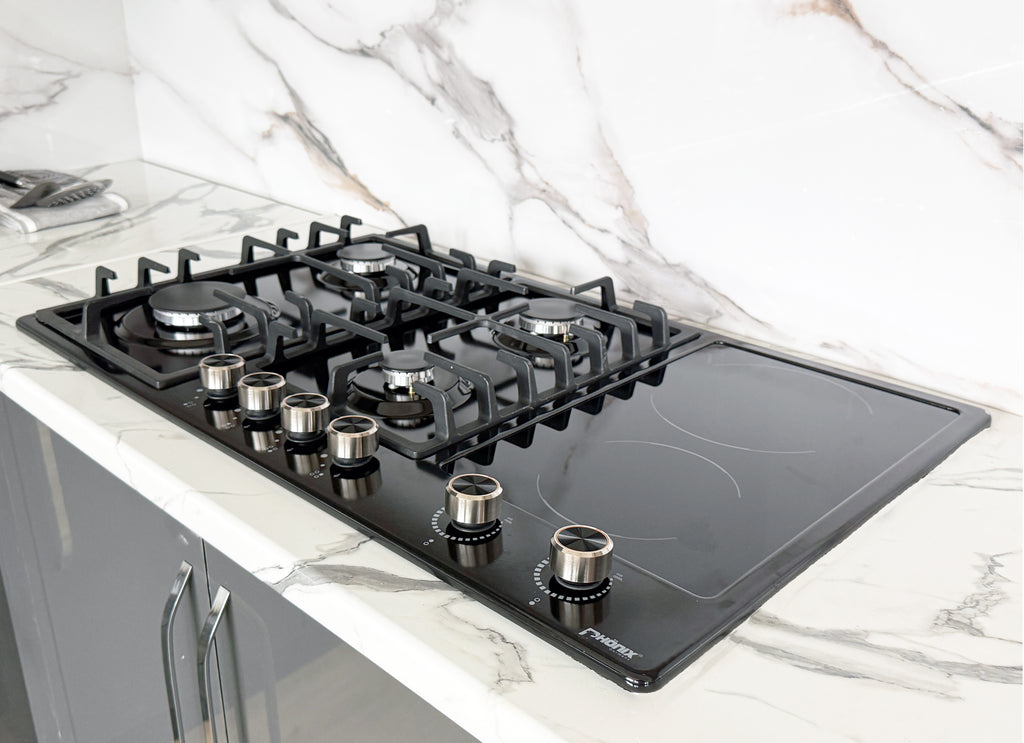 Phönix PE-906ET kombi-Gaskochfeld 6 Kochplatte emailliert inkl. 2 keramik kochzone