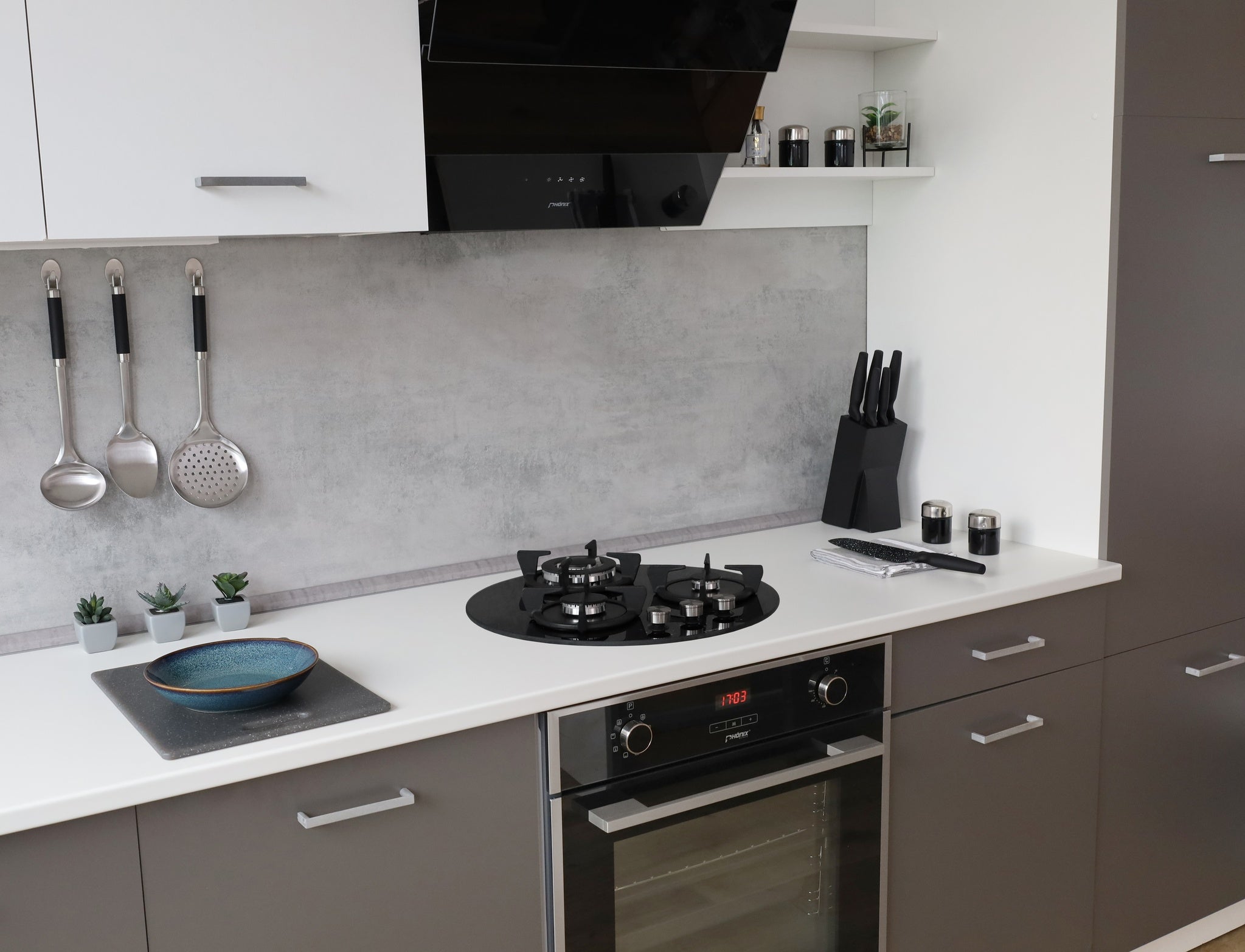 Phönix PG-603RT Gaskochfeld 3 flammig rund Gaskocher Propan /H-Gas +Set