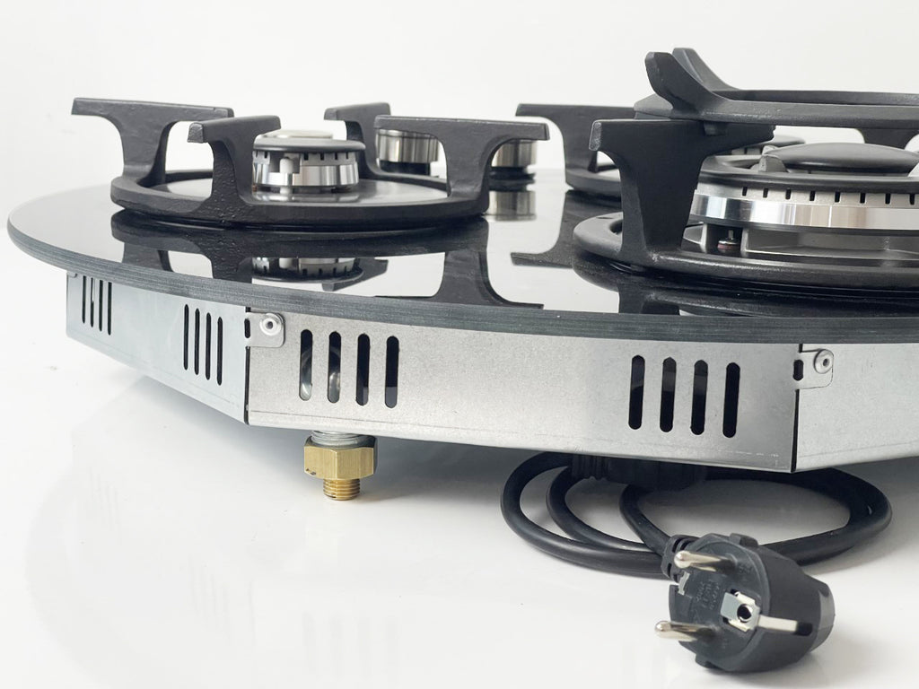 Phönix PG-603RT Gaskochfeld 3 flammig rund Gaskocher Propan /H-Gas +Set