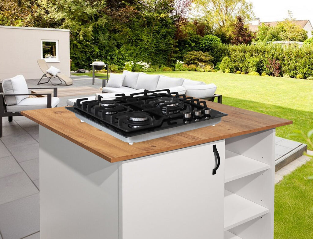 Phönix PG-631T Gaskochfeld 3 flammig Glas Gaskocher Propan /H-Gas +Set