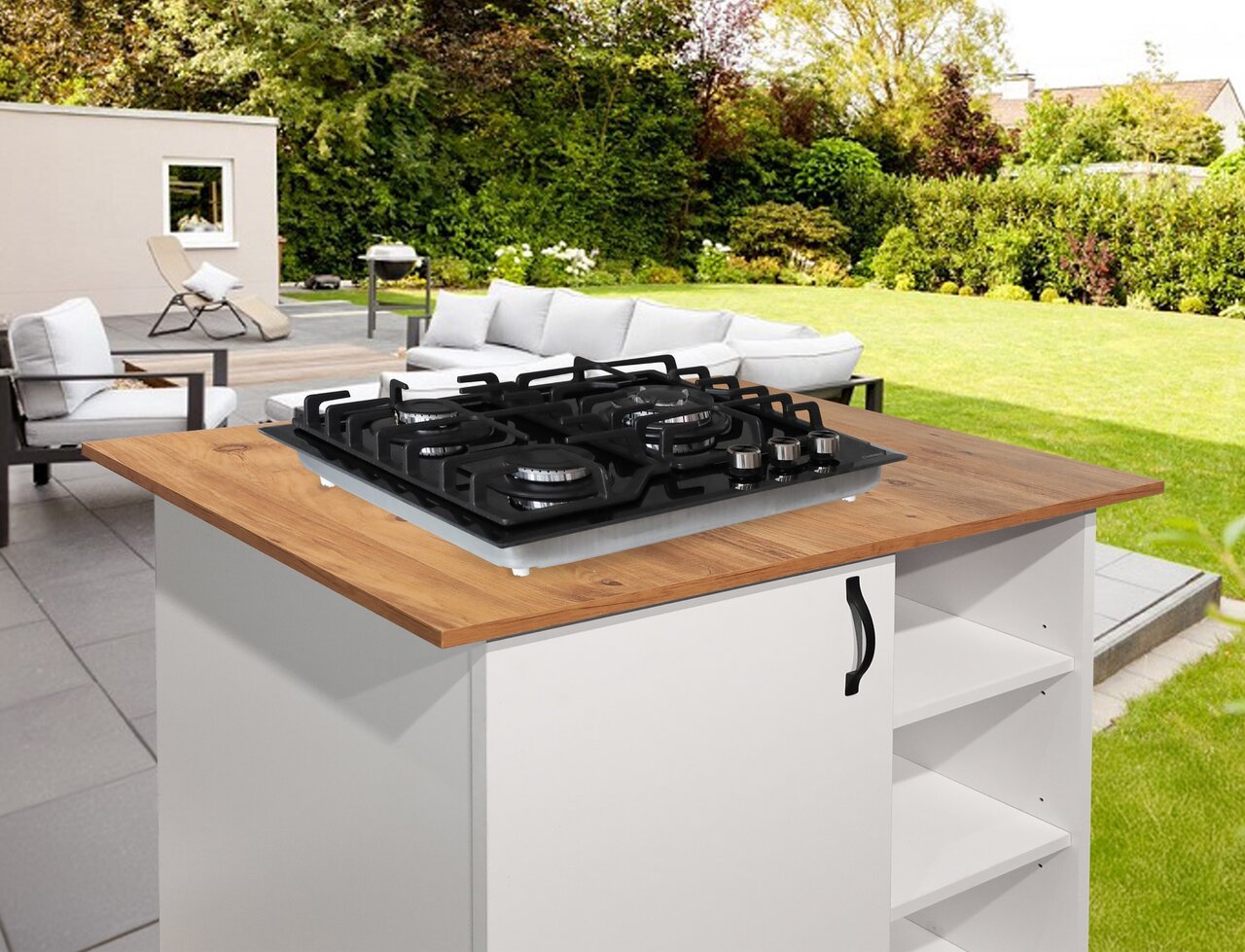 Phönix PG-631T Gaskochfeld 3 flammig Glas Gaskocher Propan /H-Gas +Set