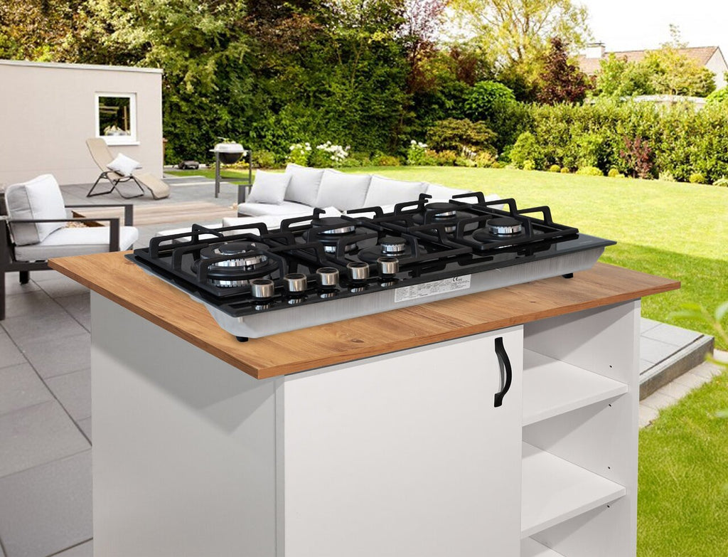 Phönix PG-901LT Gaskochfeld Gaskocher 5 flammig Propan / Erdgas + Set