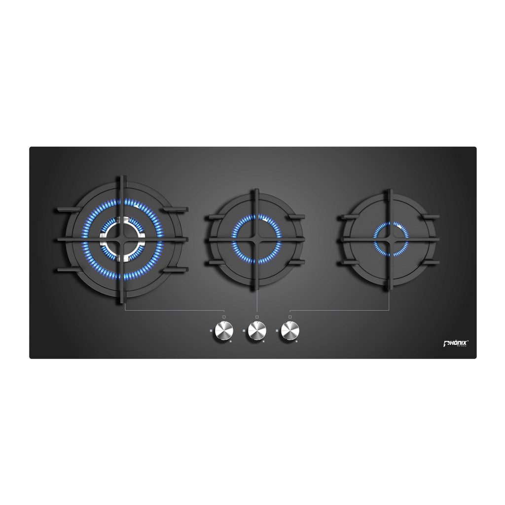 Phönix PG-903L 3-flammiges Glas-Gaskochfeld 90 cm